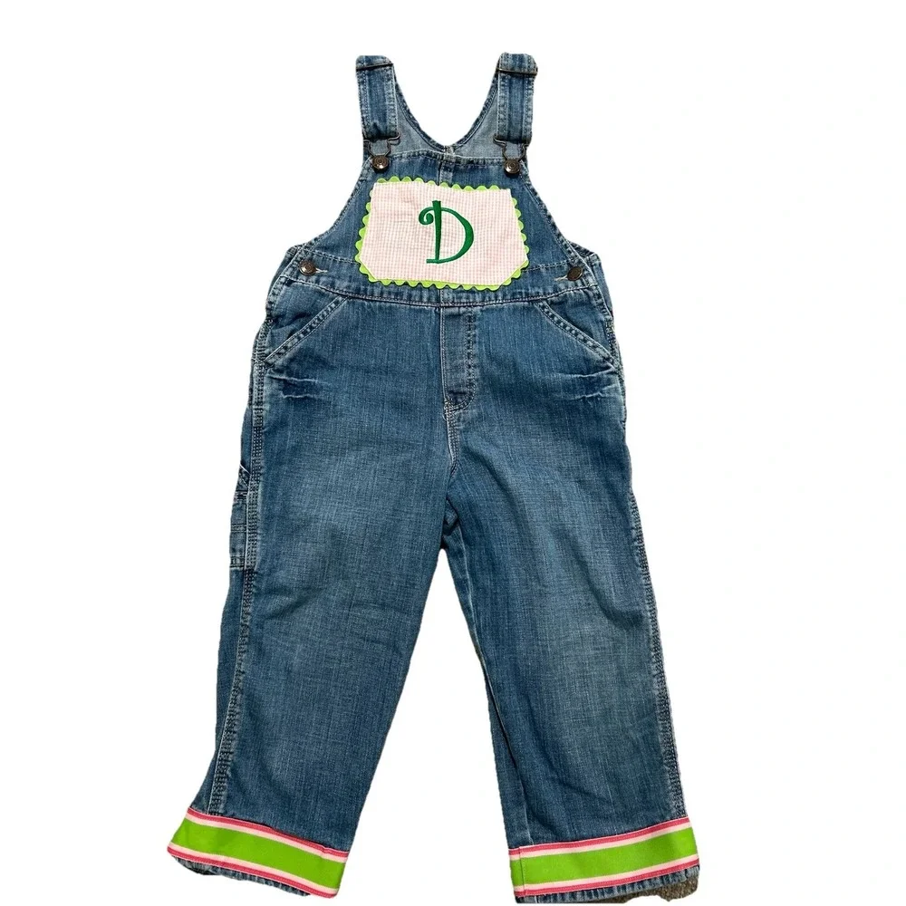 Oshkosh Bgosh Embellished Overalls 4T Girl Monogram D